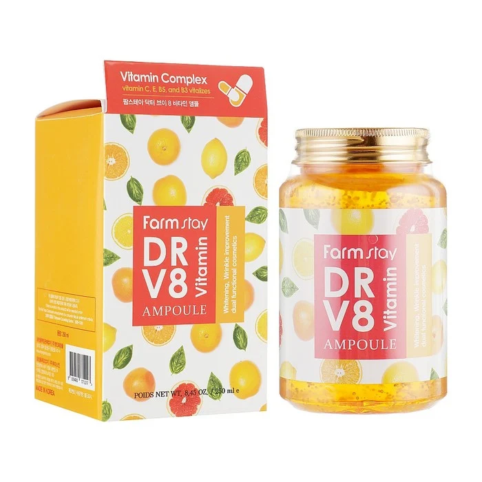 آمپول روشن کننده و ضد چروک حاوی ویتامین Dr V8 فارم استی